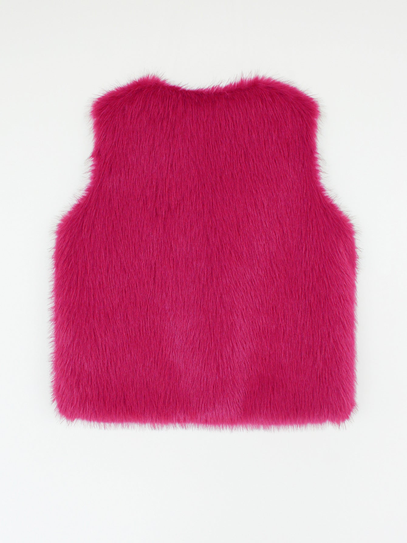 Faux Fur V-Neck Vest Sleeveless Top