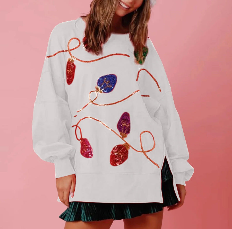 Women's Sparkly Long Sleeve Pullover Hoodie