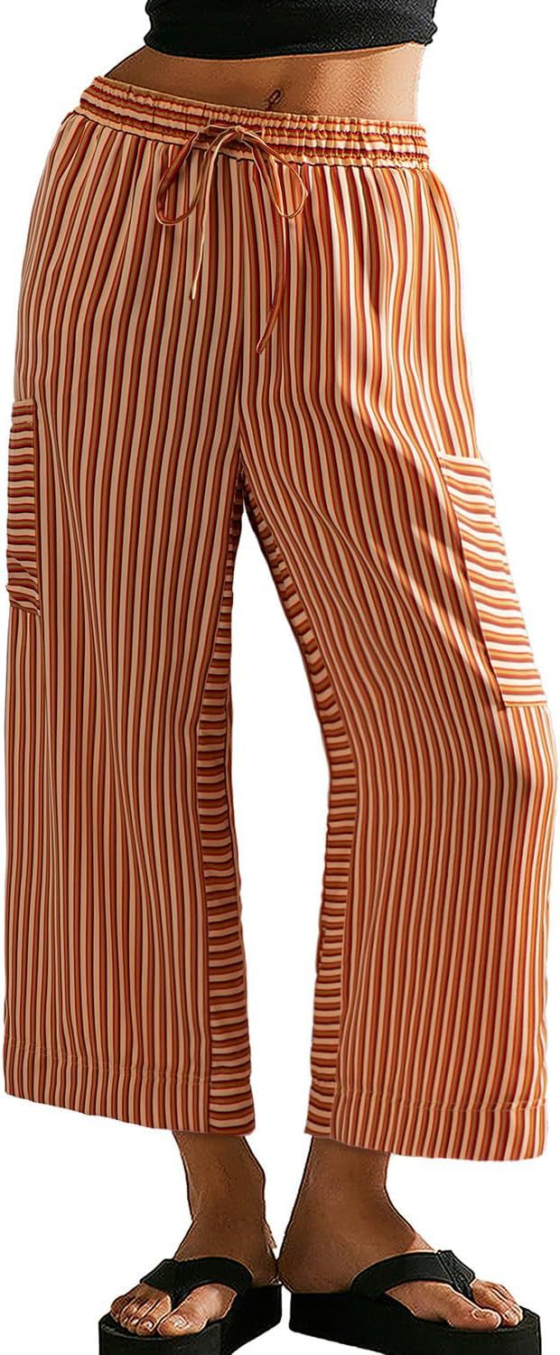 Women's Summer Striped Straight Leg Pants