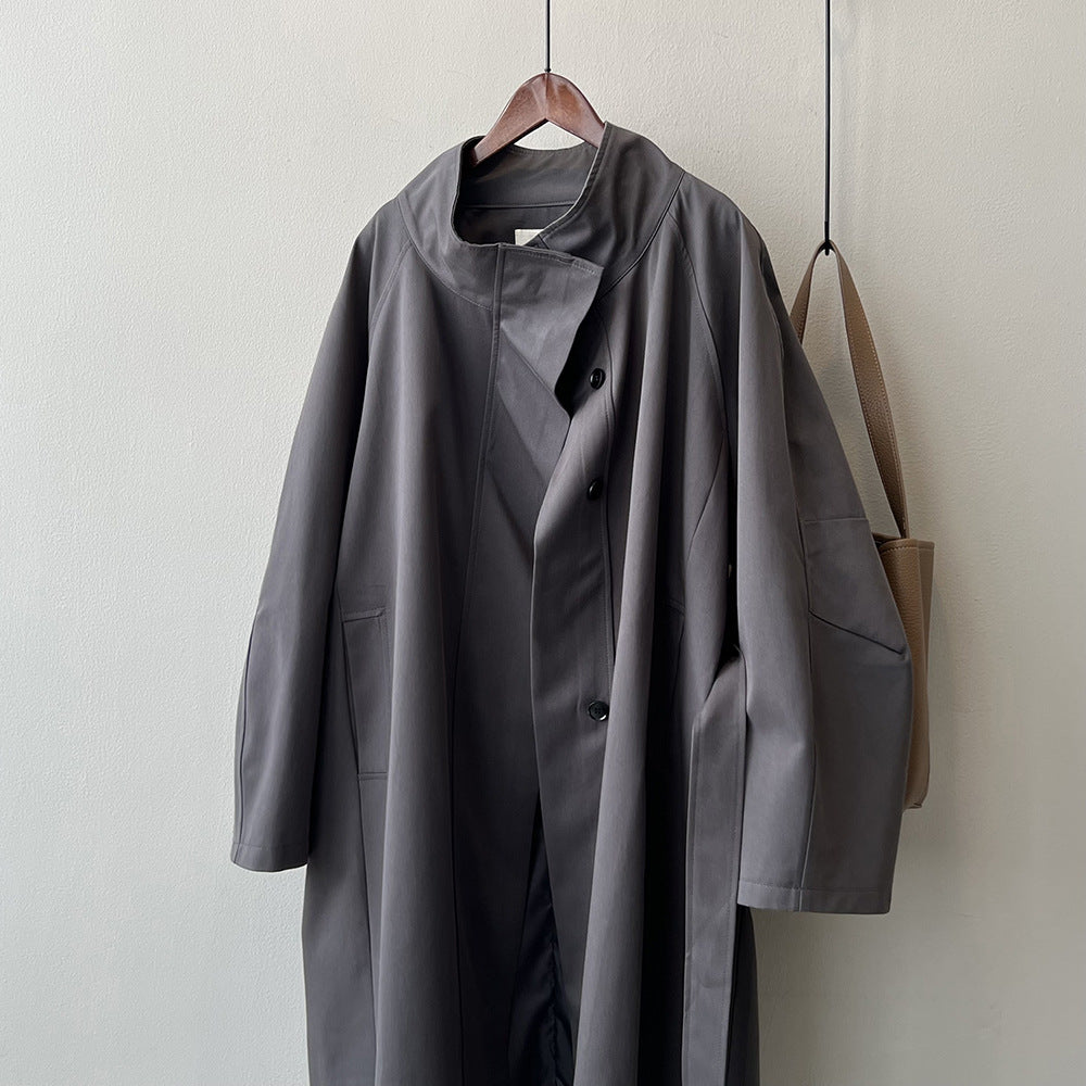 Women’s Stand Collar Long Trench Coat