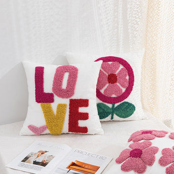 Valentine's Day Embroidered Throw Pillow Cover