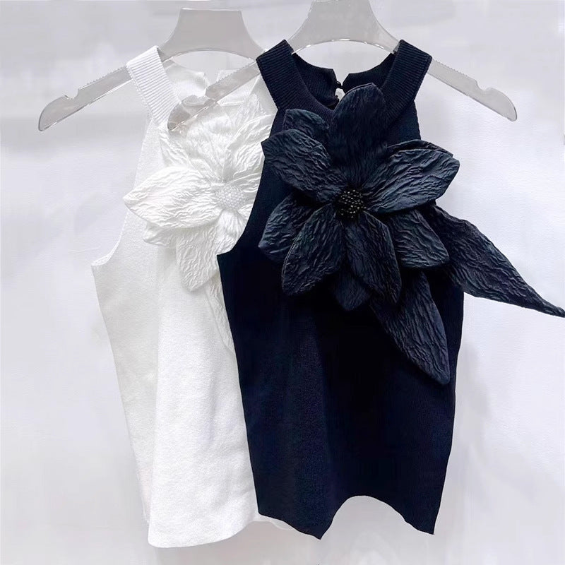 3D Floral Halter Top