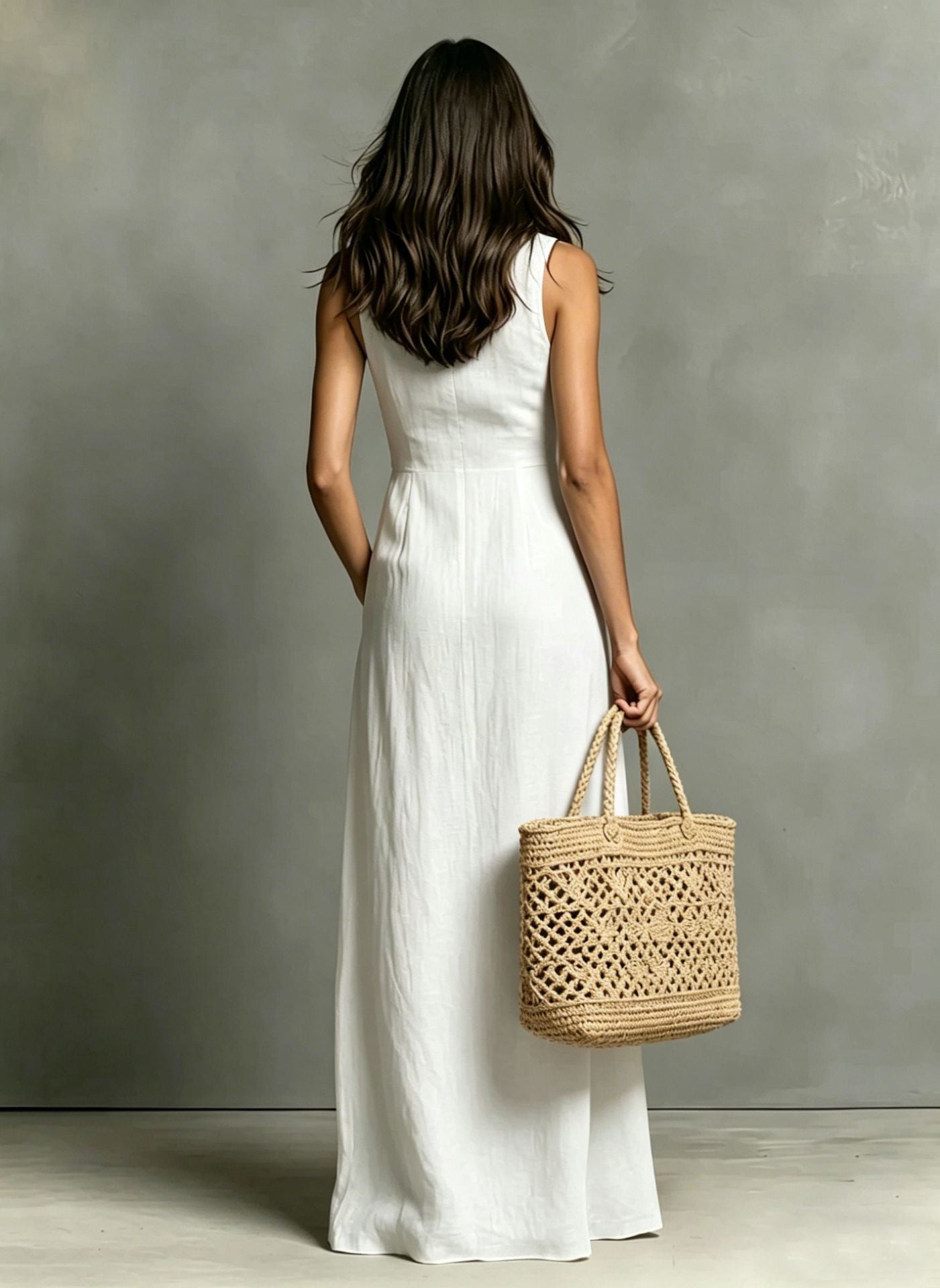 Women's Summer Sleeveless Lapel Collar Maxi Dress