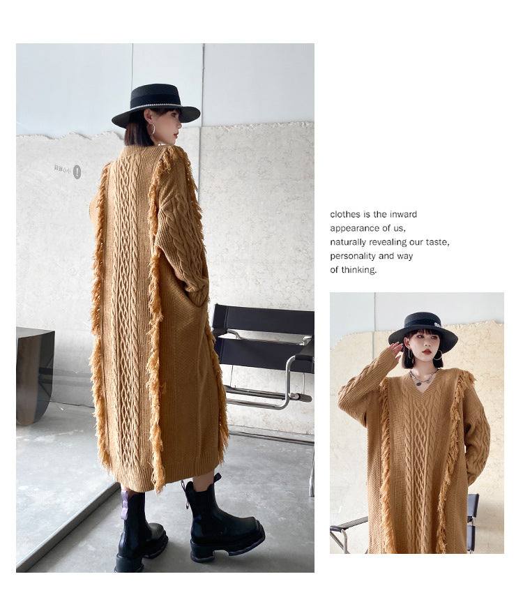 Fashion Winter Knitted Long Dresses-Dresses-Free Shipping at meselling99