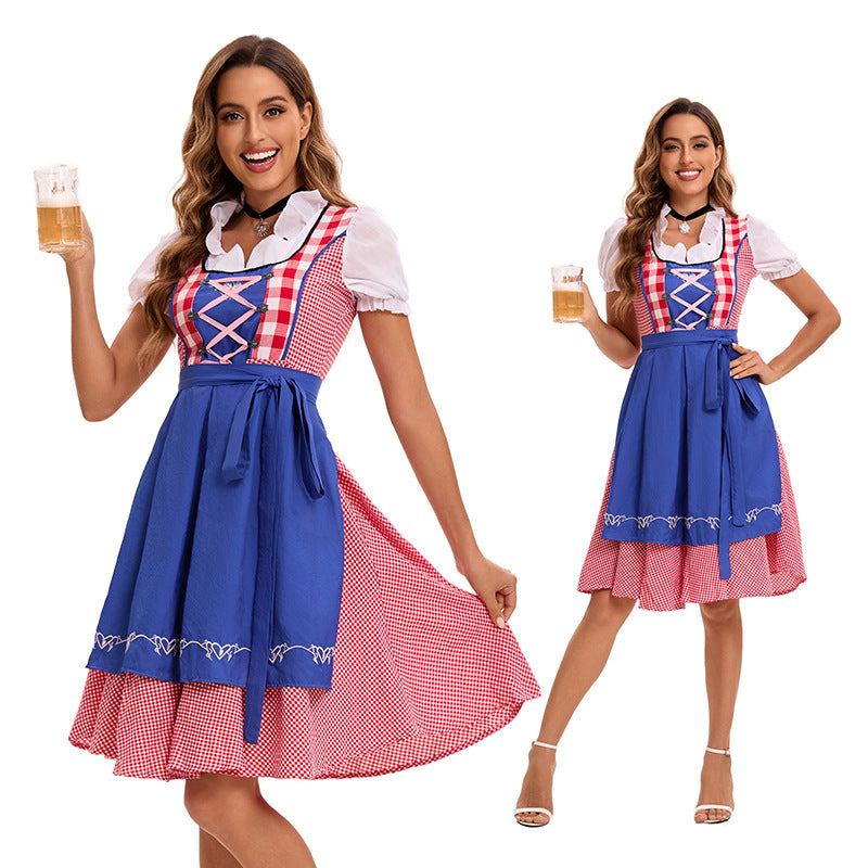 Retro Plaid Dirndl Dress