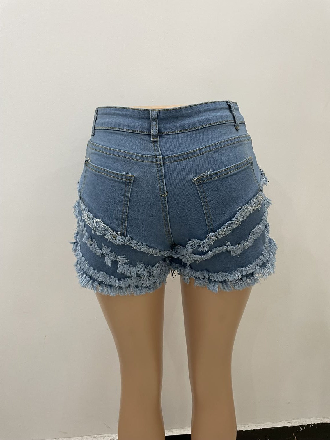 High-Waisted Distressed Denim Shorts for Women