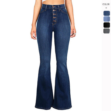 Casual High Waist Trumpet Jeans for Women
