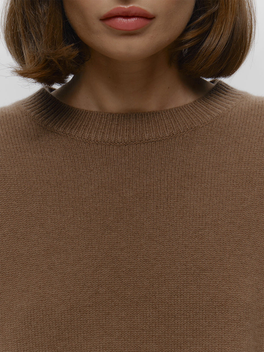 Classic Relaxed-Fit Dark Crewneck Sweater