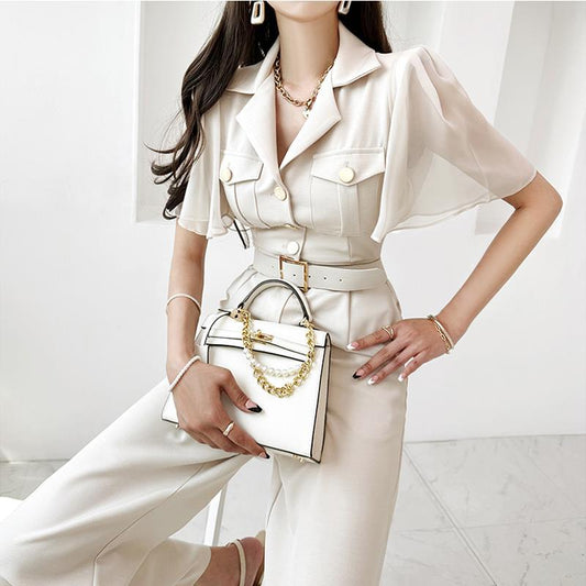 Elegant Summer OL JUMPSUITS WITH Belt