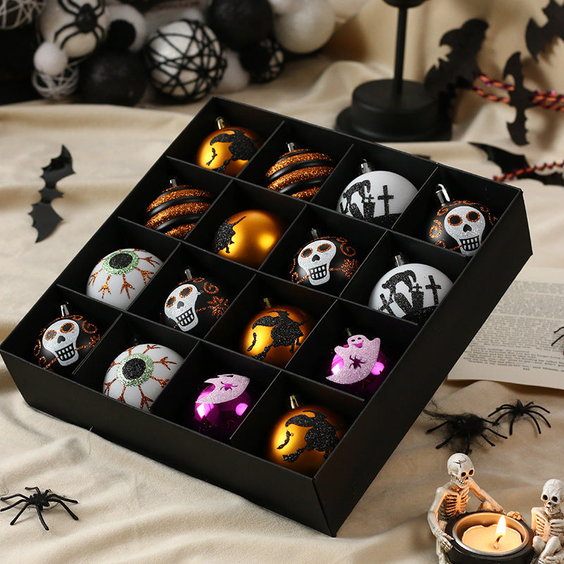 16-Pack Skull Themed Halloween Party Decorations for Home & Tree