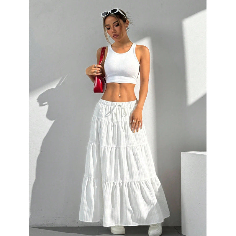 Women's High-Waisted Flowy Maxi Skirt