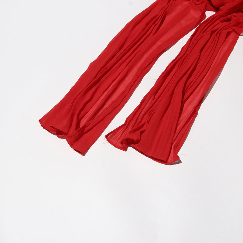 Designed Women's Floral Patchwork Maxi Dress with 3D Flower Shoulder