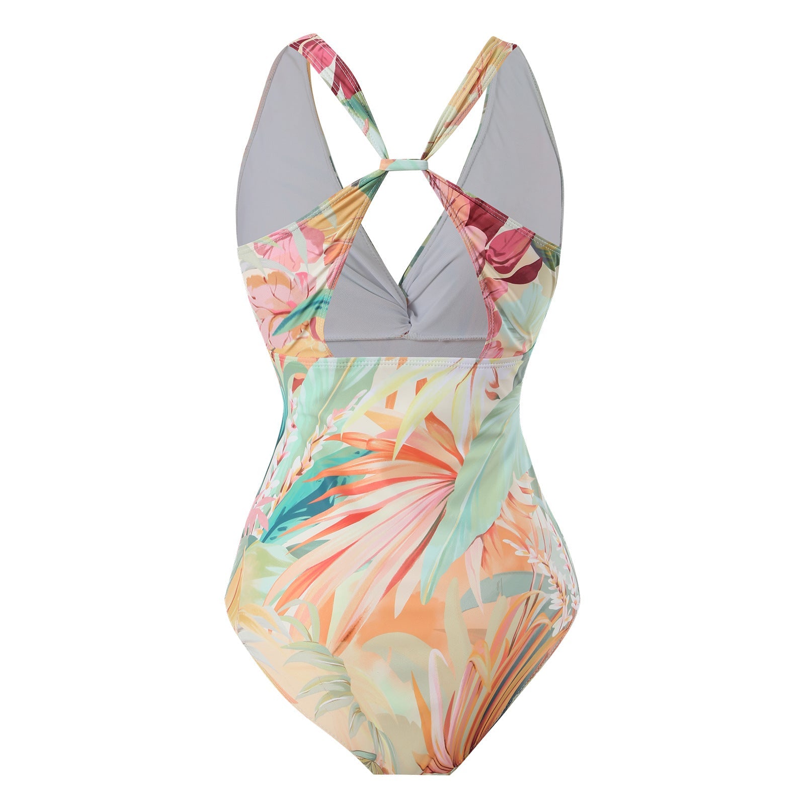 Fashionable Printed Romper with Sun Protection Sheer Cover-Up and Beach Vacation Outfit