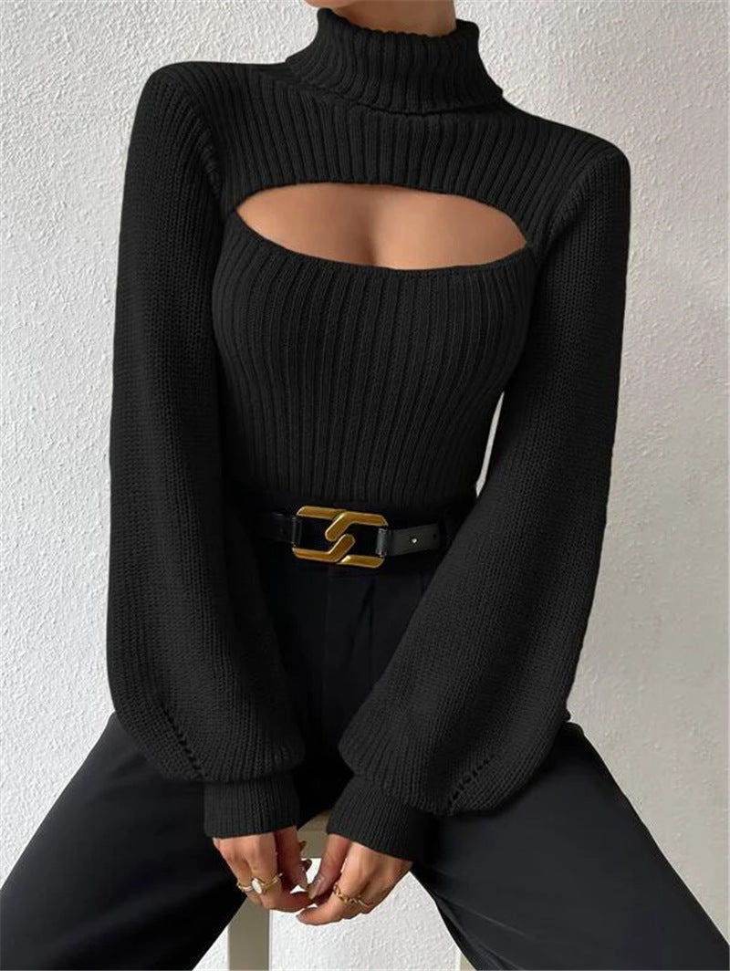 Sexy High Neck Knitted Sweaters