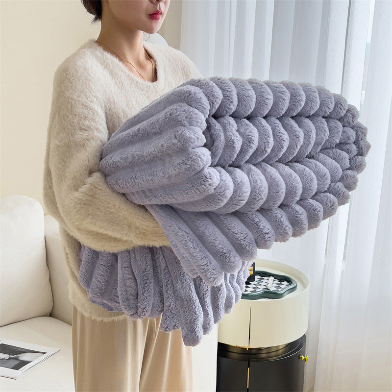 Plush Faux Rabbit Fur Blanket