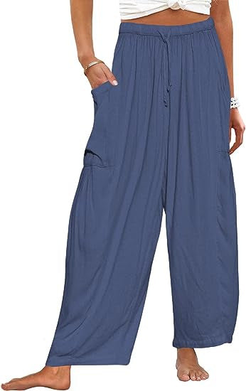 Casual Chiffon Collage Cotton-Linen Harem Pants