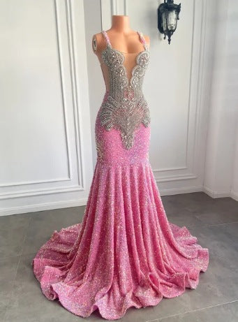 Luxury Sequin Embellished Mermaid Evening Dress