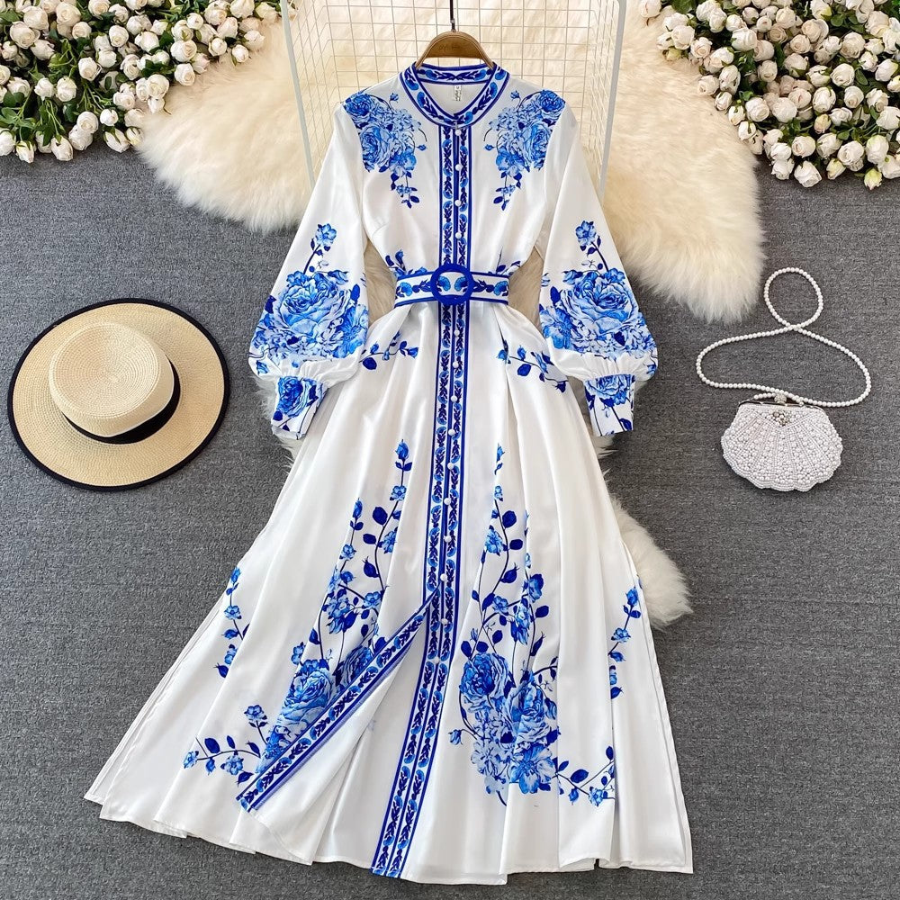 Imperial Porcelain Print Maxi Dress