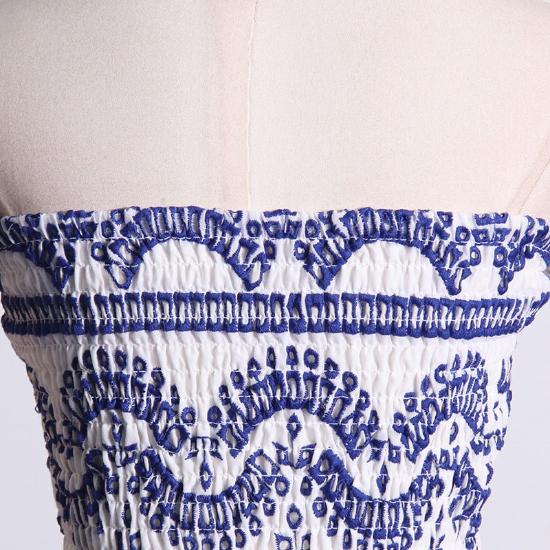 Designed Women's Holiday Style Bodycon Bandeau Beach Dress