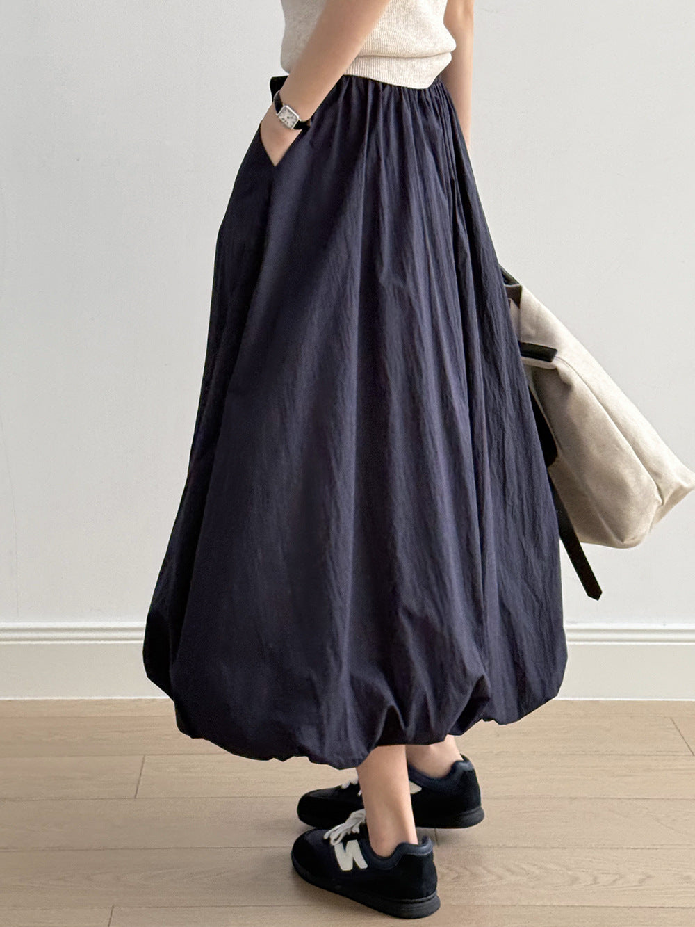 Women's Summer A-Line Skirt-White-M-Free Shipping Leatheretro