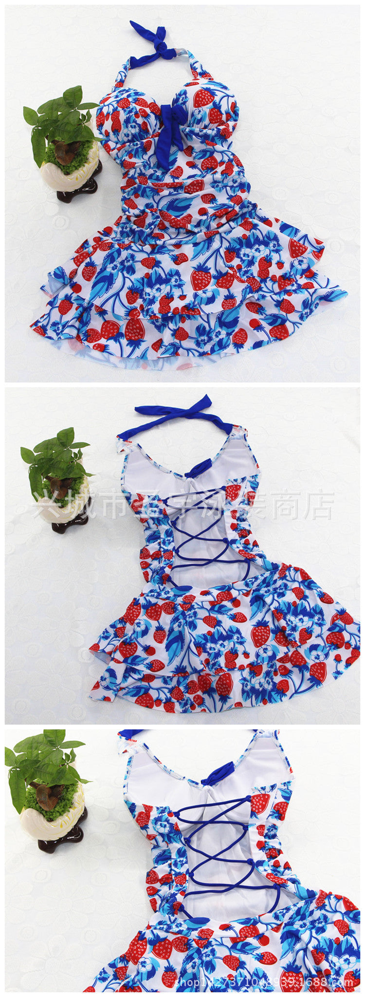 Women's Strawberry Print One-Piece Swimsuit