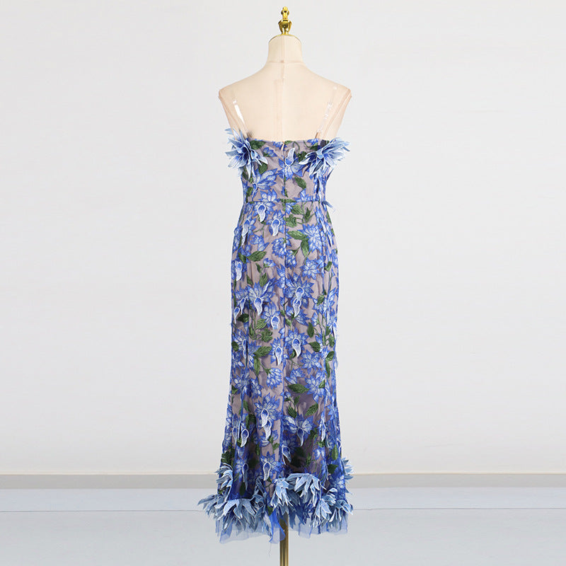 Vintage Floral Embroidered Corset Dress