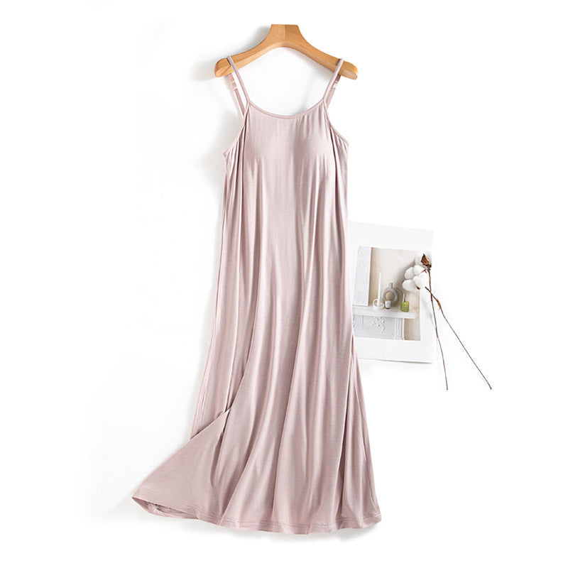 Casual Summer Built in Bra Tank Top Sleep Dresses