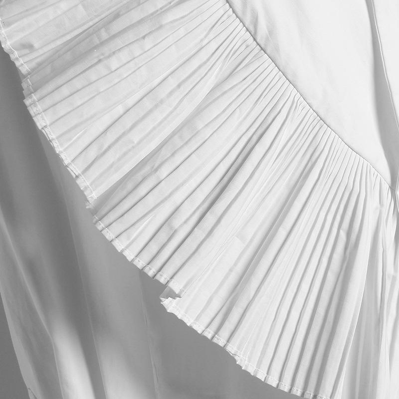 Women Stand Collar Pleat Designed Shirts-STYLEGOING