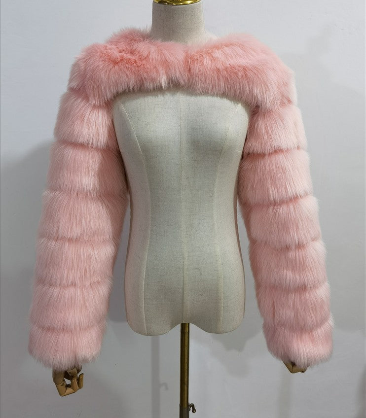 Women Artifical Fox Fur Women Cape Coats