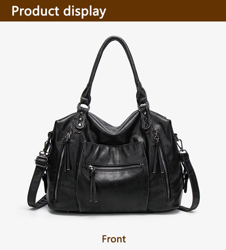 Retro PU Leather Tote Bag
