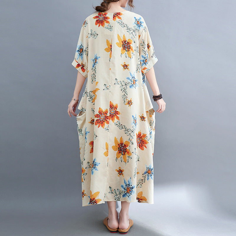 Women Short Sleeves Plus Sizes Long Dresses-Dresses-The same as picture-One Size-Free Shipping at meselling99