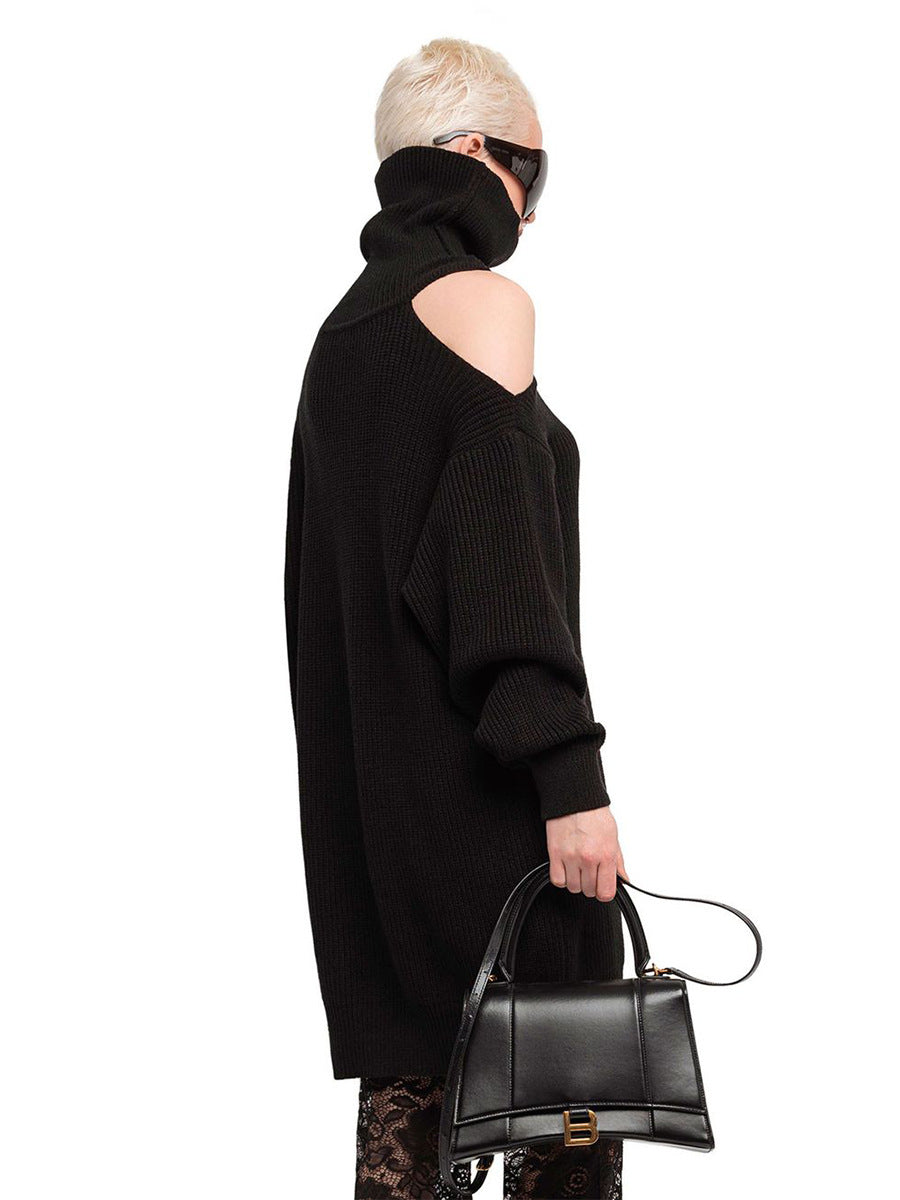 Off-the-Shoulder Cowl Neck Sweater