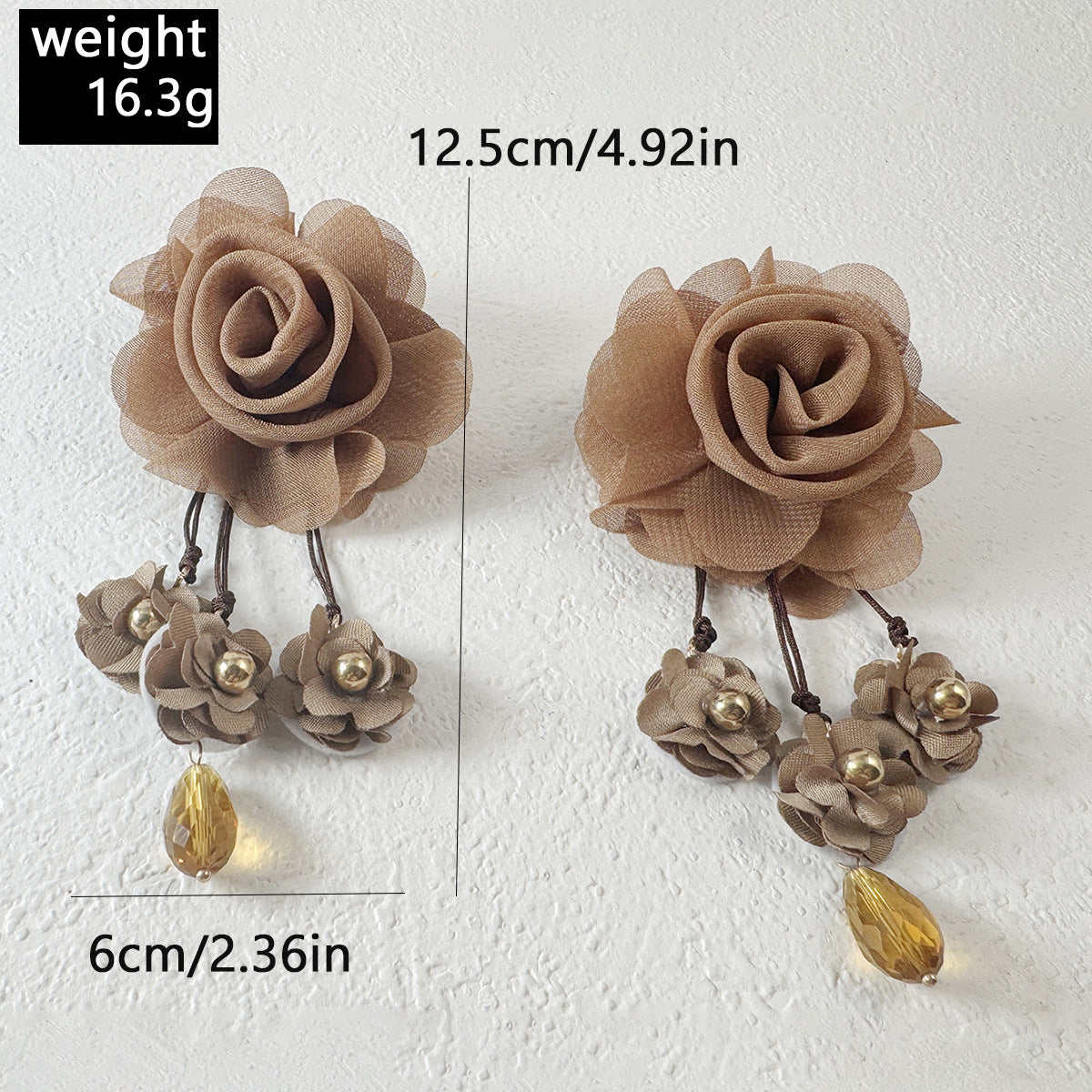 Boho Blooms: Oversized Faux Flower Tassel Earrings