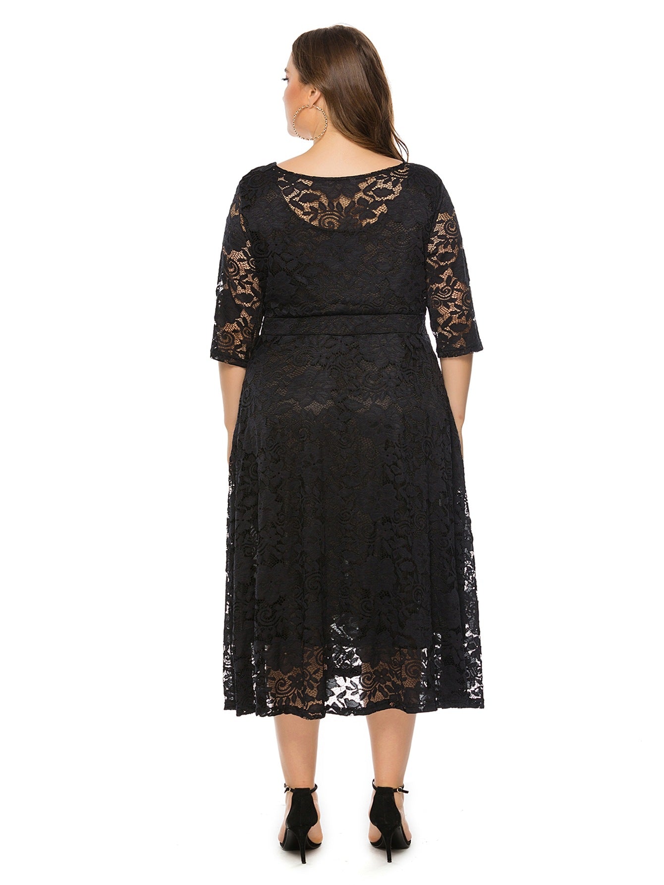 Plus Size Lace Evening Dress
