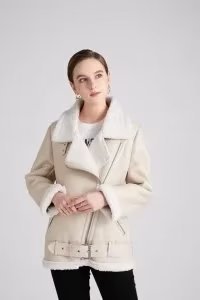 Fashion Winter Pu Leather with Fur Motorcycle Jacket Coats