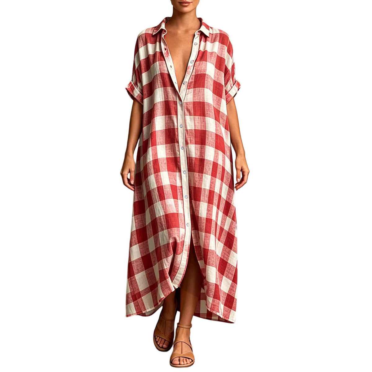 Women's Plaid Shirt Dress