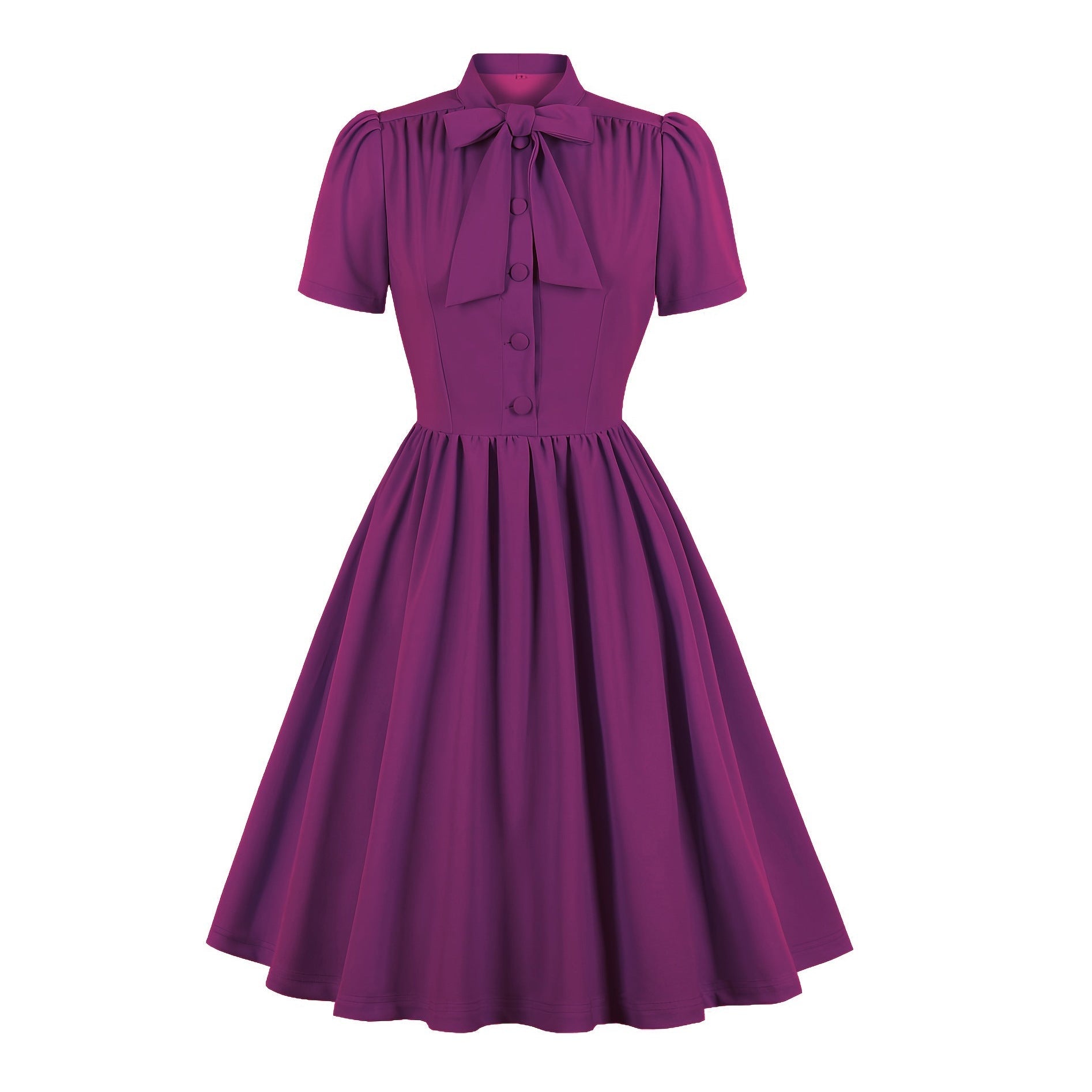 Classy Vintage A Line Women Dresses with Neck Bow-Dresses-Free Shipping at meselling99