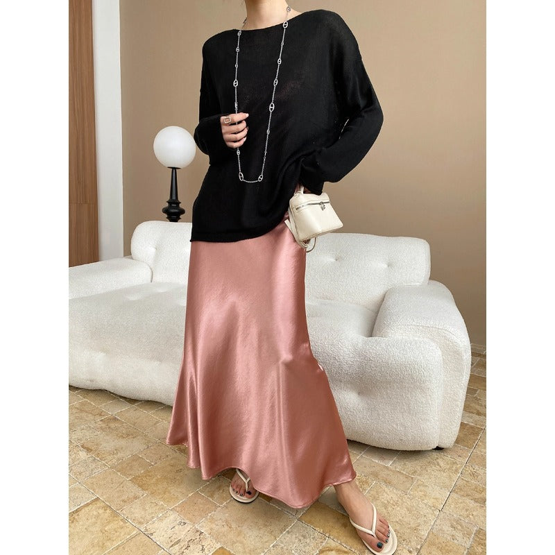 Linen-Blend Relaxed Knit Shirt Blouses