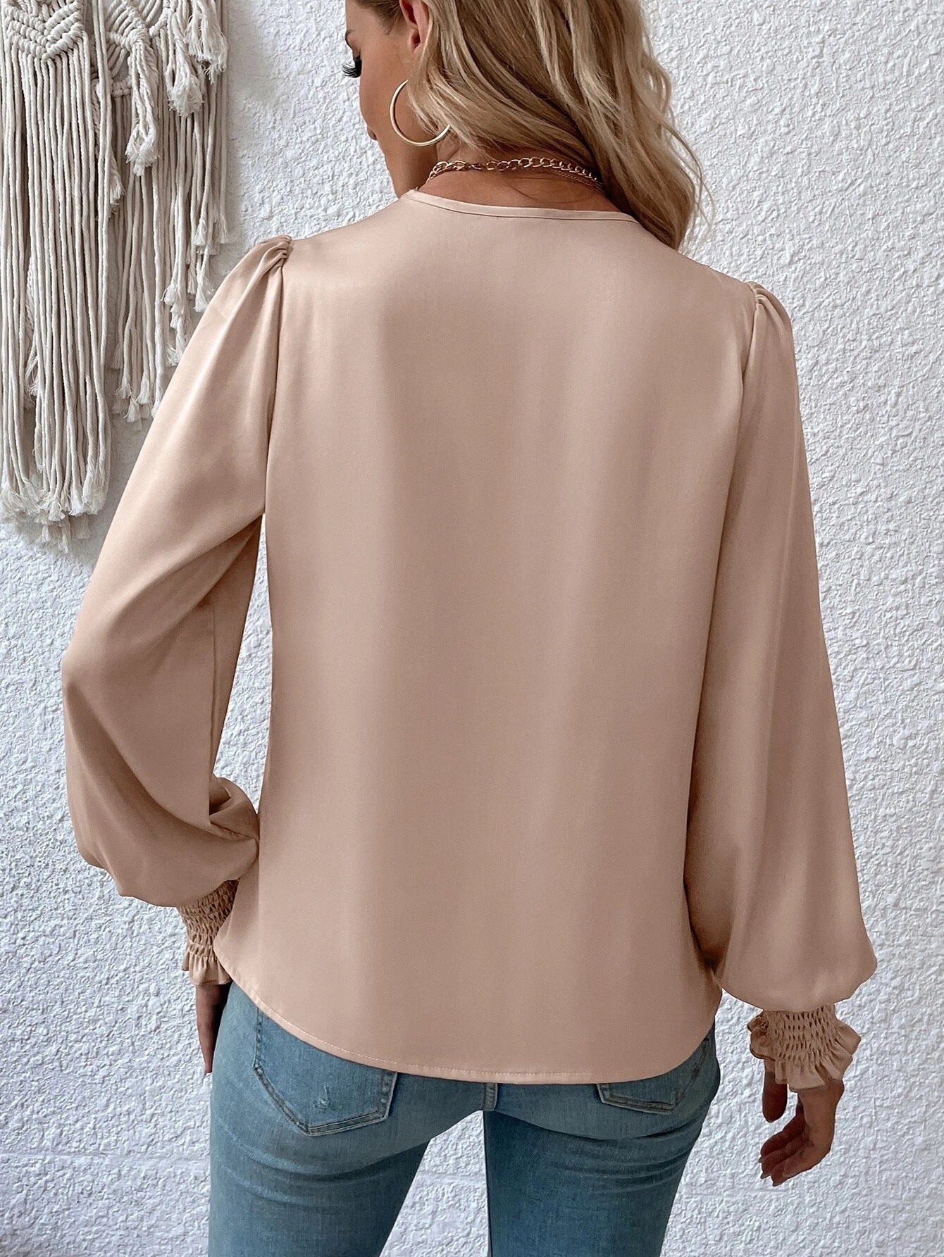 Elegant V Neck Long Sleeves Blouses Shirts