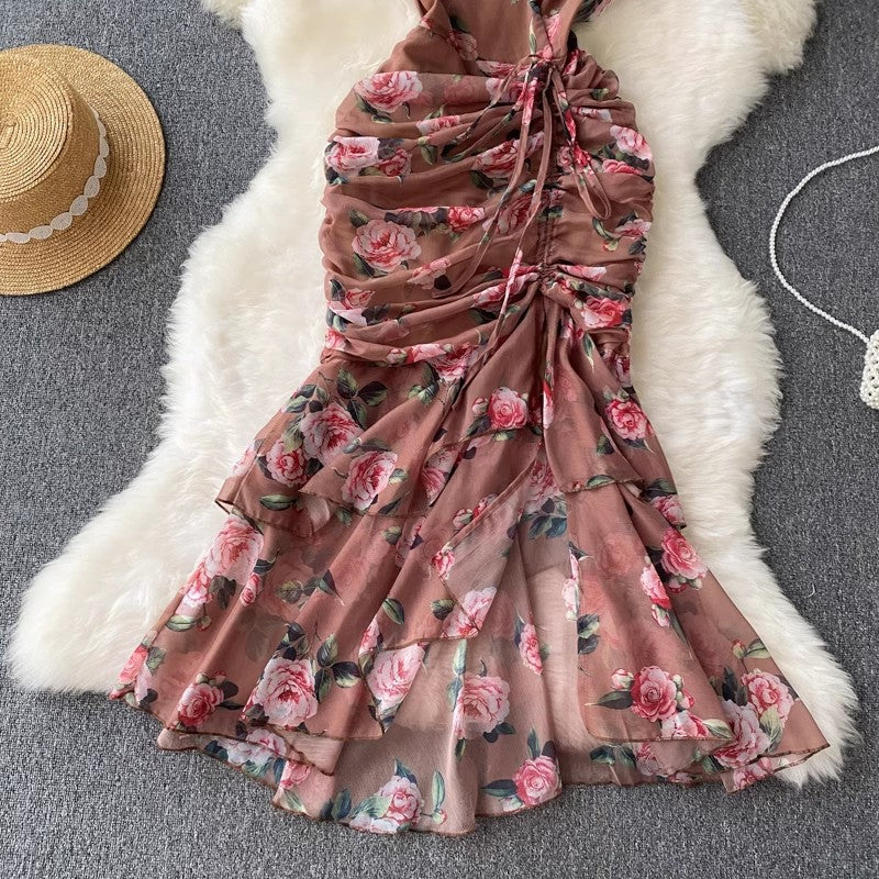 Vintage Designed Drawstring Summer Mermaid Dresses