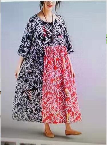 Summer Leaf Print Plus Sizes Cozy Dresses-Dresses-The same as picture-One Size-Free Shipping at meselling99