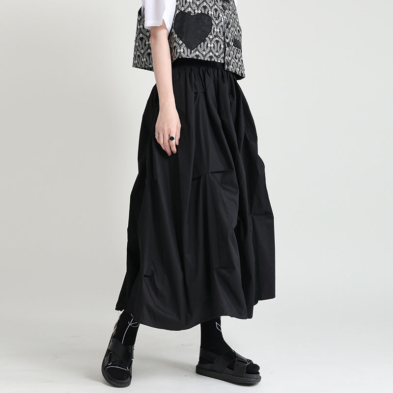 Women's High Waist A-Line Midi Skirt