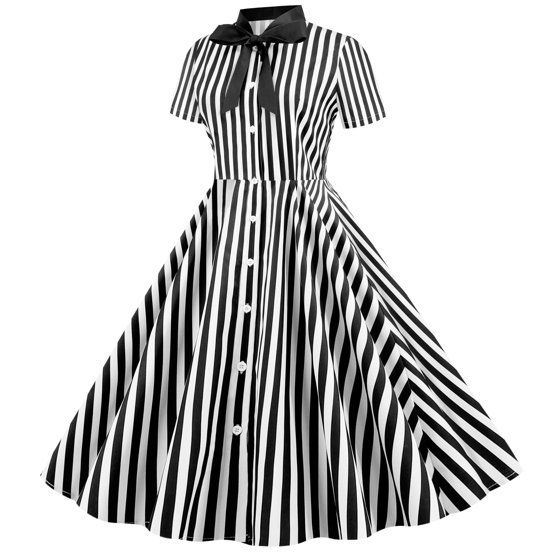 Summer Striped Off-the-Shoulder Bow Tie Party Maxi Dress with Flowy Skirt