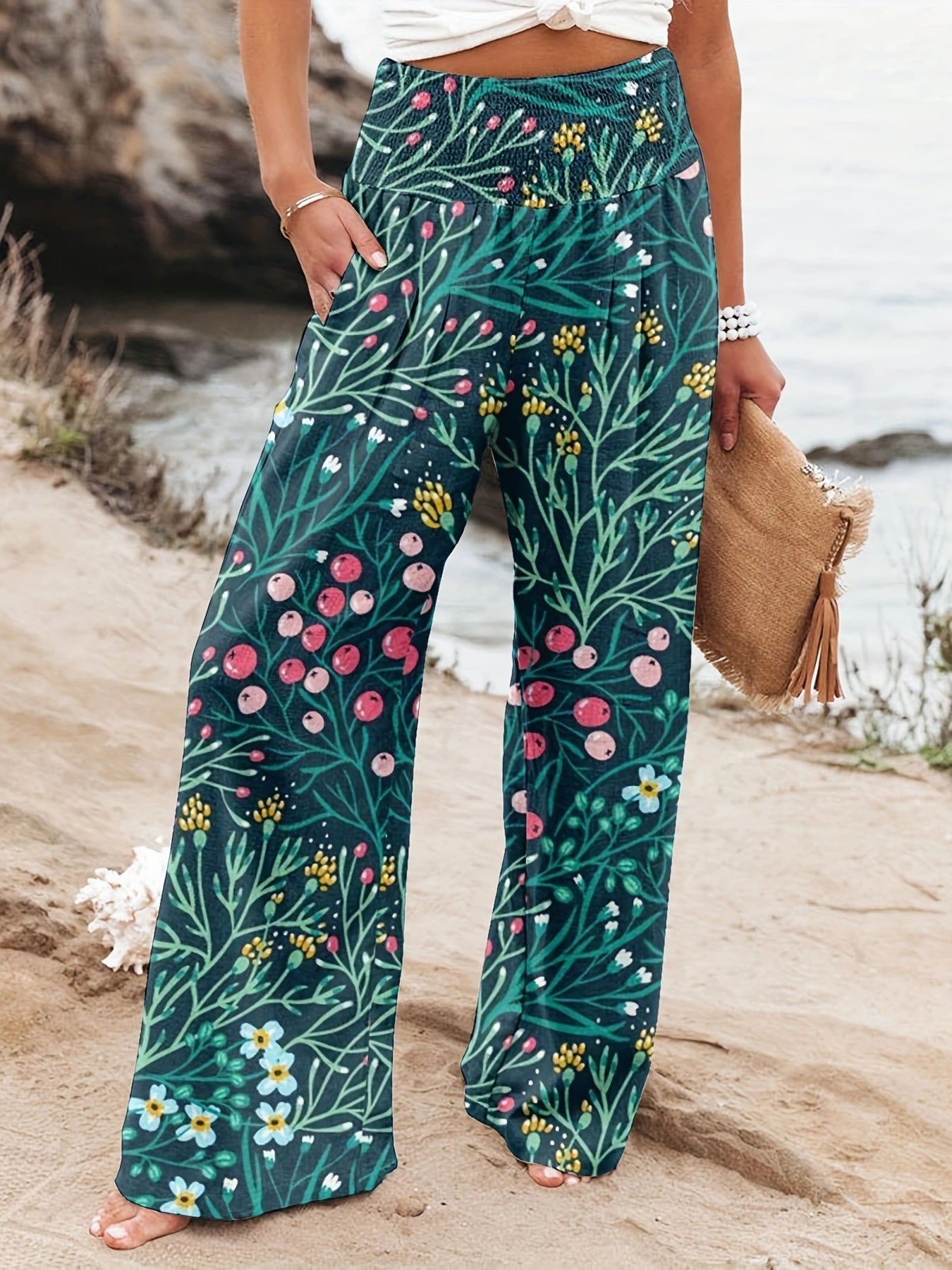 Women's Printed Wide-Leg Lounge Pants