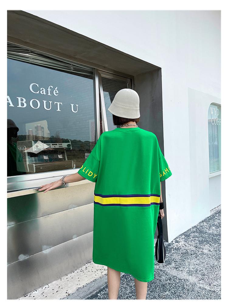 Women Summer Short Sleeves Letter T Shirt Dresses-Cozy Dresses-Free Shipping at meselling99