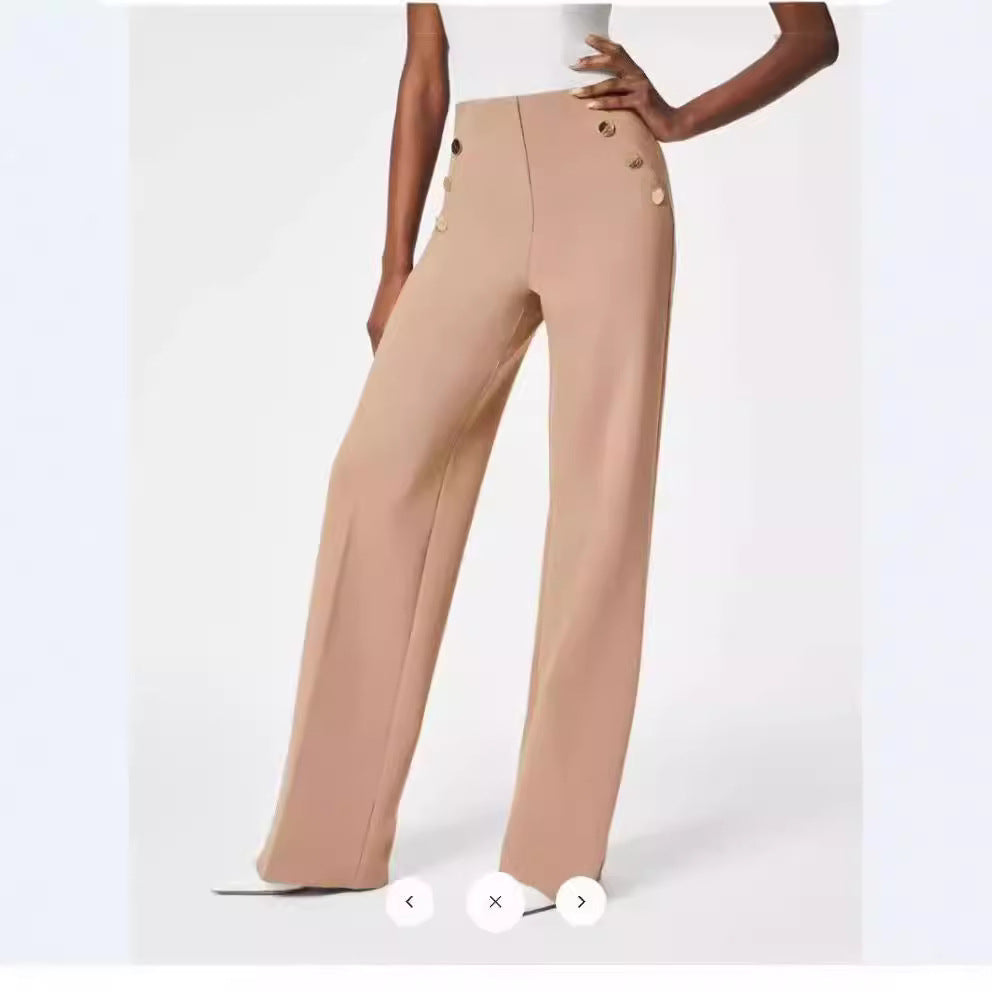 Women's High-Waisted Straight Leg Pants