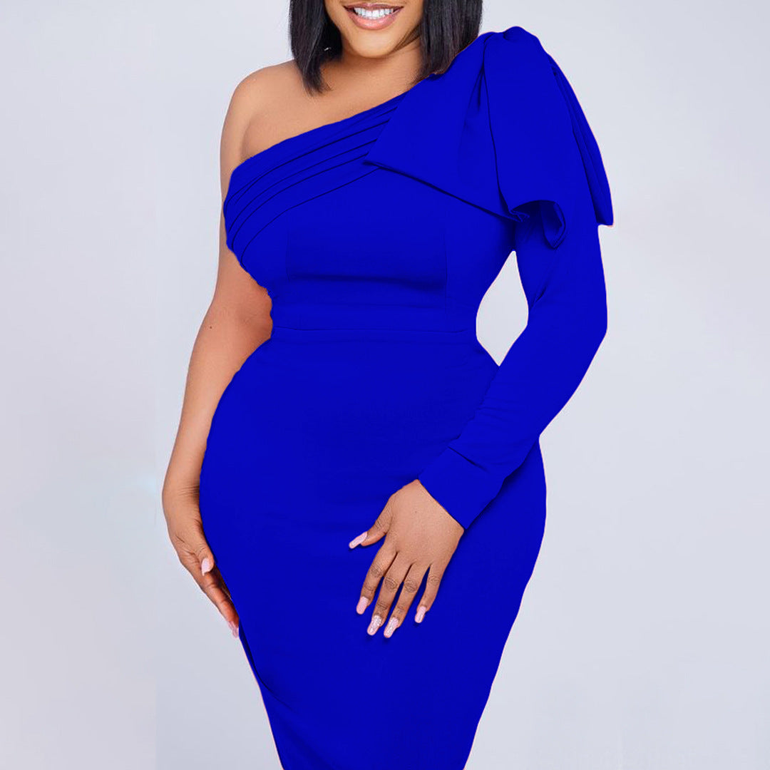 Fashion One Shoulder Sheath Women Dresses-Dresses-Free Shipping at meselling99