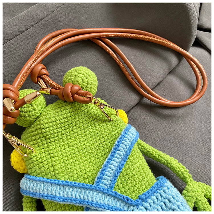 The "Goofy Gulp" Frog Crossbody Bag | Handmade Crochet Phone Pouch
