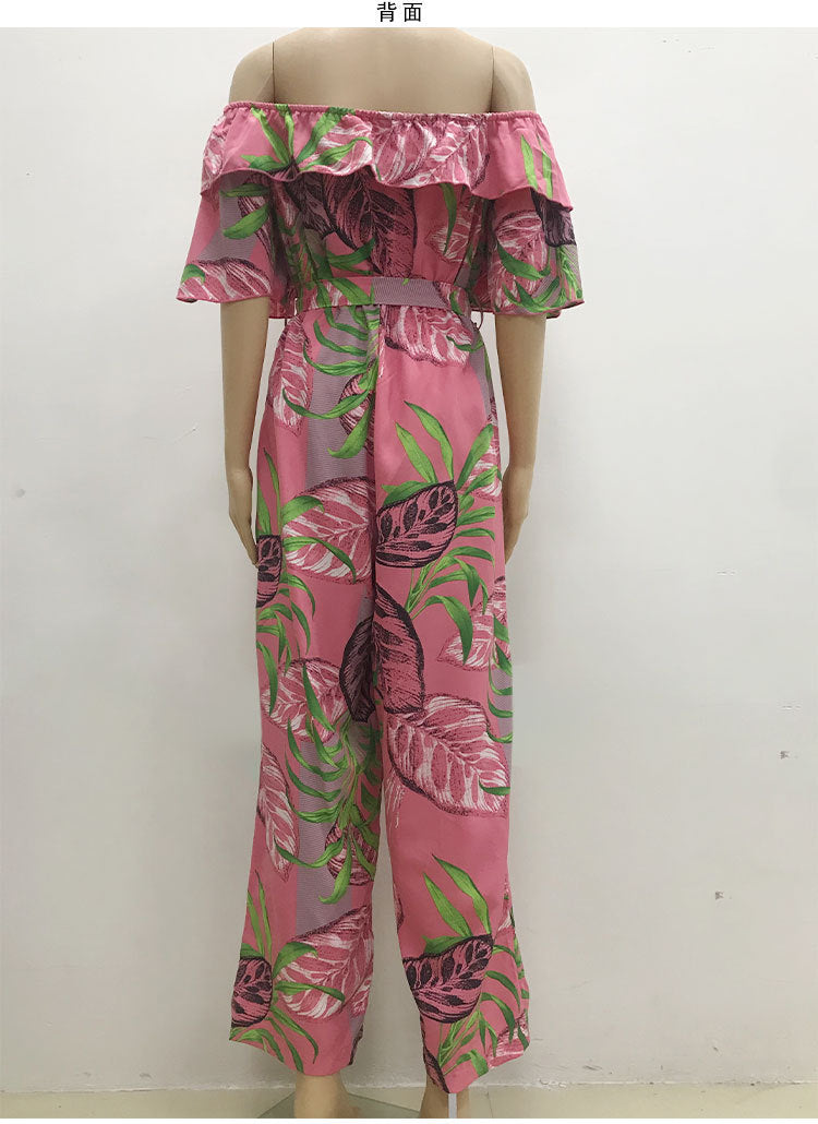 Sexy One Shoulder Chiffon Summer Beach Jumpsuits