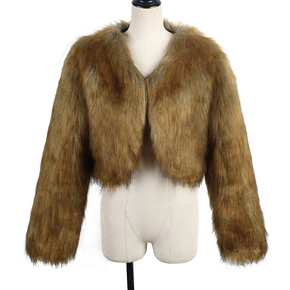 Fashionable Casual Women's Faux Fur Jacket